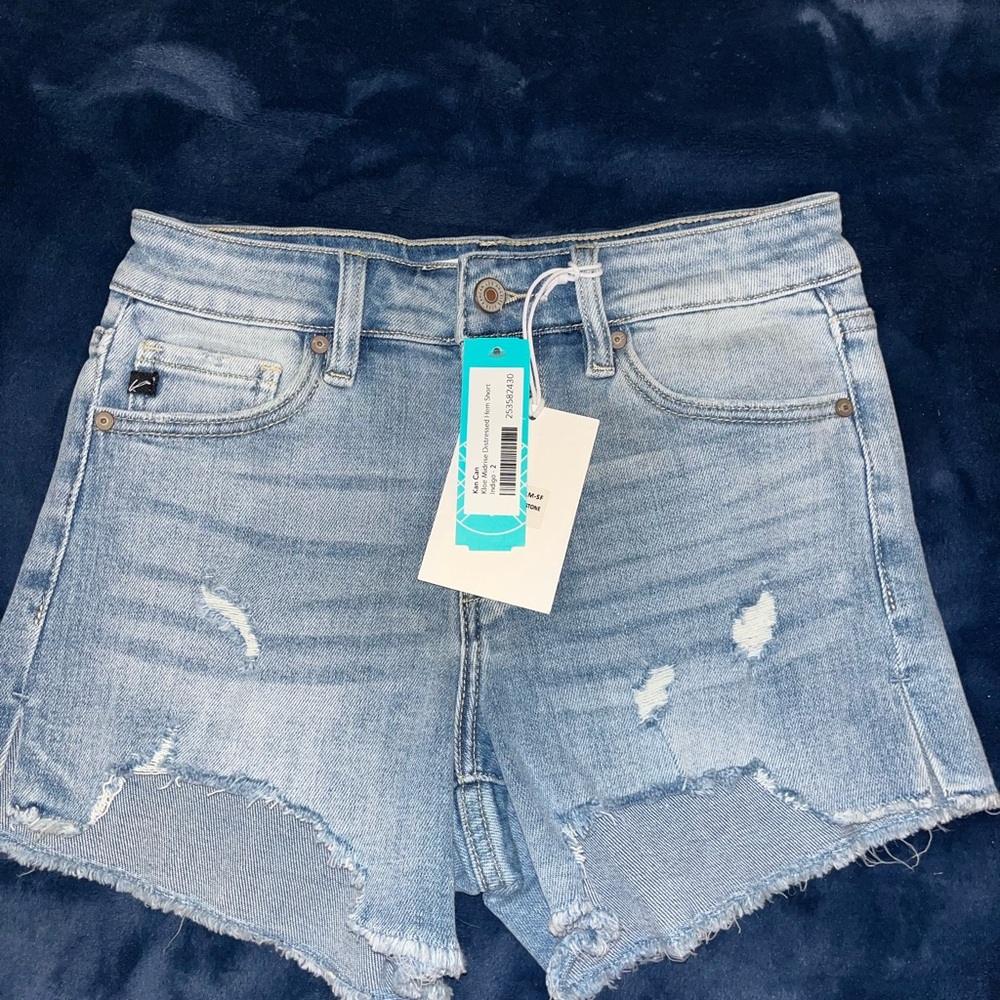 KanCan Light Blue Distressed Jean Shorts